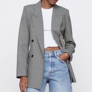 Zara oversized herringbone blazer